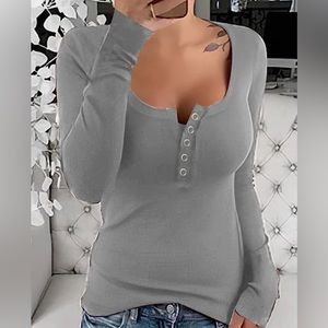 Womens Tops Long Sleeve Button Up Shirt